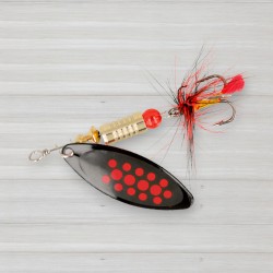 Блешня обертова ZEOX Reactive Long № 2, 6г, колір 010 Black-Red Dot